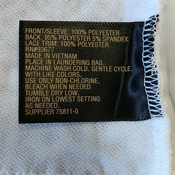 NEW Worthington White Top Blouse Pullover Cold Shoulder 3/4 Slve Crochet Lace Sm - Picture 7 of 8